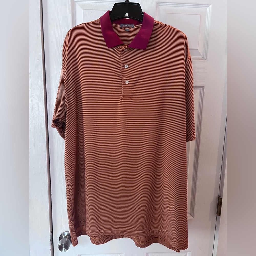 Peter Millar Red and Orange Polo Shirts size large